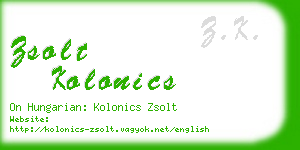 zsolt kolonics business card